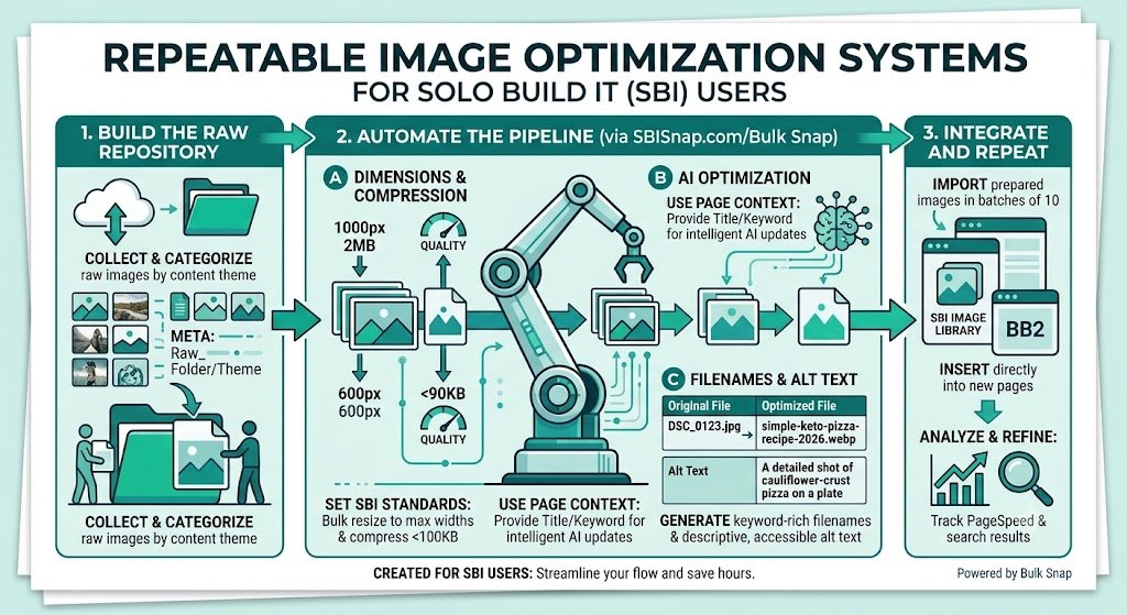 Create Repeatable Image Optimization Systems for Solo Build It
